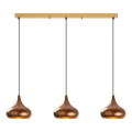 Lustră suspendată pe cablu MUBA 3xE27/40W/230V, finisaj cupru
