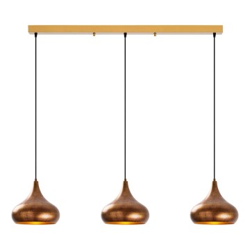 Lustră suspendată pe cablu MUBA 3xE27/40W/230V, finisaj cupru