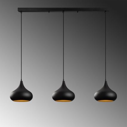 Lustră suspendată pe cablu MUBA 3xE27/40W/230V negru