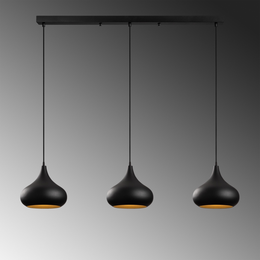 Lustră suspendată pe cablu MUBA 3xE27/40W/230V negru