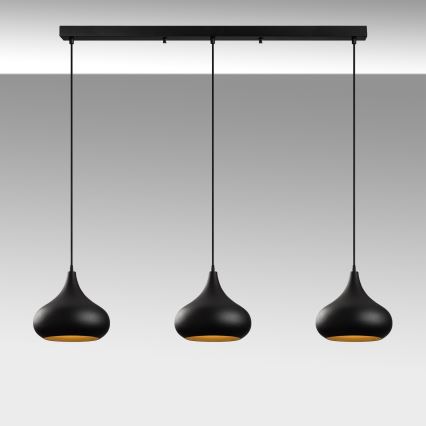 Lustră suspendată pe cablu MUBA 3xE27/40W/230V negru