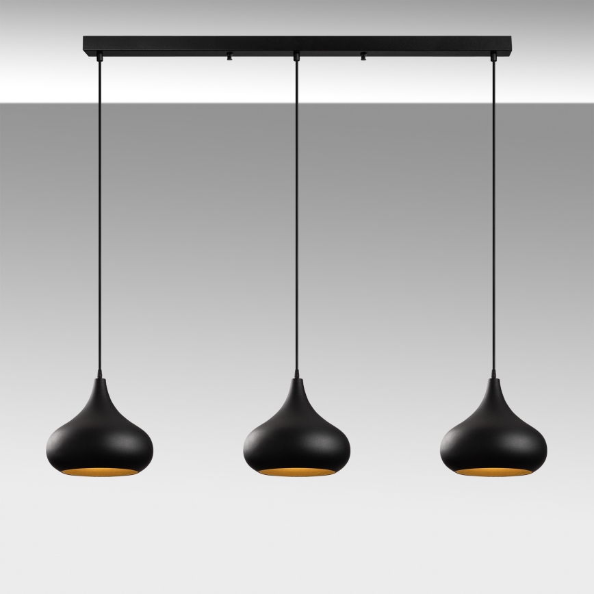 Lustră suspendată pe cablu MUBA 3xE27/40W/230V negru