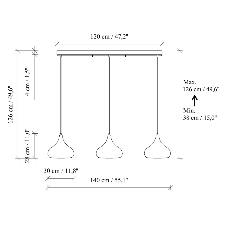 Lustră suspendată pe cablu MUBA 3xE27/40W/230V negru