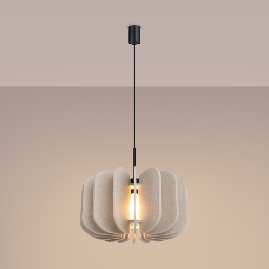 Pendul cu cablu MULA 1xE27/15W/230V Ø 45 cm crem