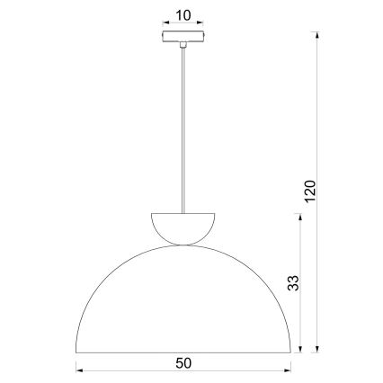 Lustră suspendată pe cablu NEVIS, 1x E27/15W/230V, Ø 50 cm, crem