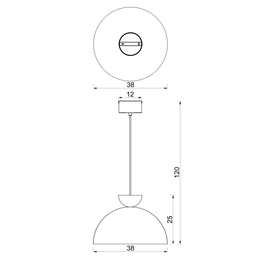 Lustră suspendată pe cablu NEVIS 1xE27/15W/230V, Ø 38 cm, maro