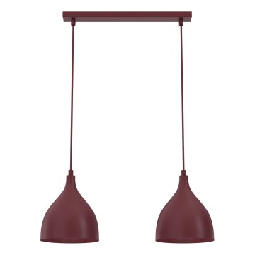 Lustră suspendată pe cablu NOAK CLASSIC, 2x E27, 15 W, 230 V, burgundiu