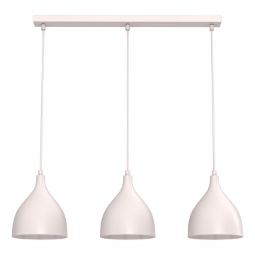 Lustră suspendată pe cablu NOAK CLASSIC, 3xE27/15W/230V, crem