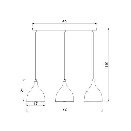 Lustră suspendată pe cablu NOAK CLASSIC, 3xE27/15W/230V, crem