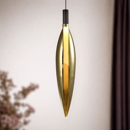 Lustră suspendată pe cablu NORDIC, 1xG9/5W/230V, negru/auriu