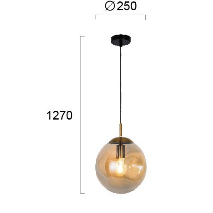 Lustră suspendată pe cablu OSCAR, 1xE27/40W/230V, bej fumuriu