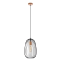 Lustră suspendată pe cablu OVELLA, 1xE27/15W/230V, diametru 25 cm, negru/pin