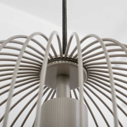 Lustră suspendată pe cablu OVELLA 1xE27/15W/230V Ø 34 cm bej