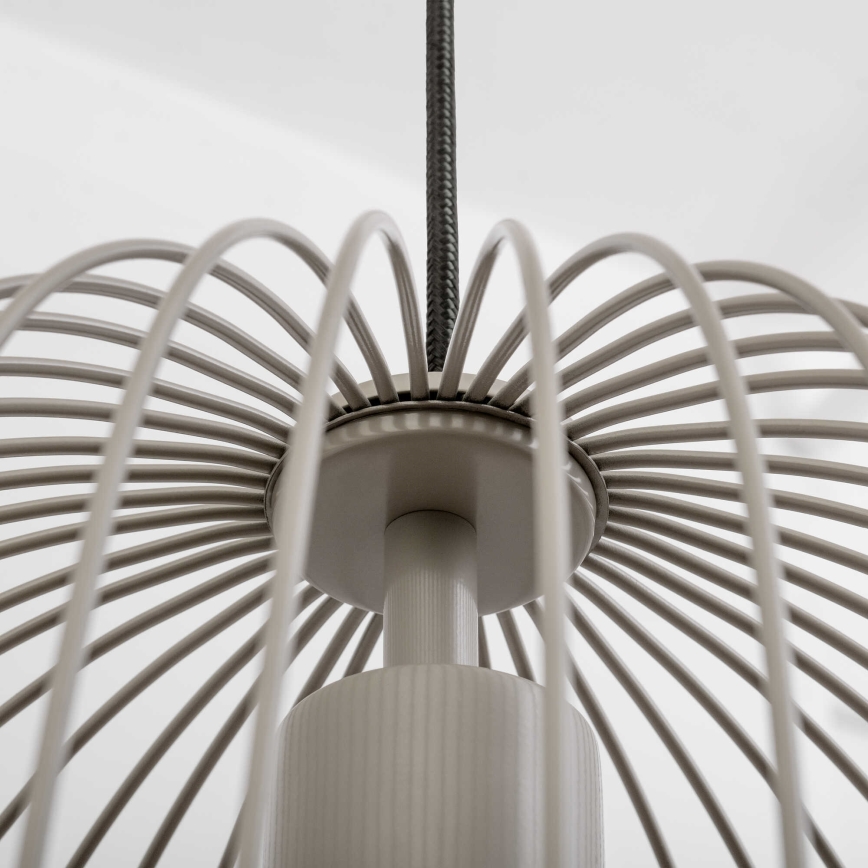 Lustră suspendată pe cablu OVELLA 1xE27/15W/230V Ø 34 cm bej