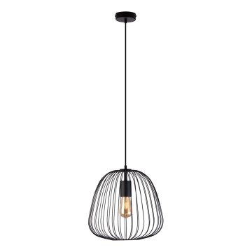 Lustră suspendată pe cablu OVELLA 1xE27/15W/230V, Ø 36 cm, negru