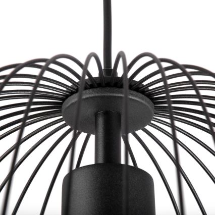 Lustră suspendată pe cablu OVELLA 1xE27/15W/230V, Ø 36 cm, negru
