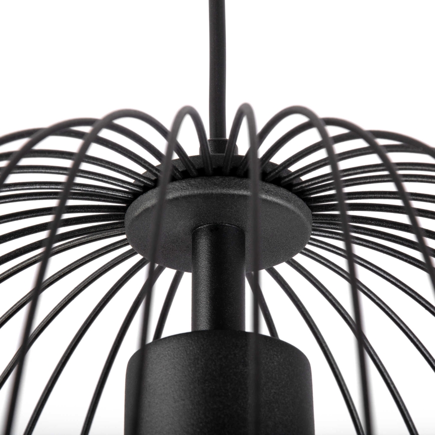 Lustră suspendată pe cablu OVELLA 1xE27/15W/230V, Ø 36 cm, negru