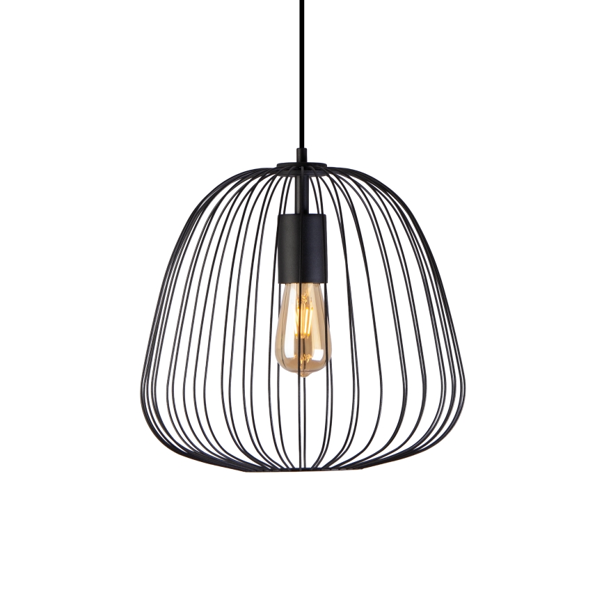 Lustră suspendată pe cablu OVELLA 1xE27/15W/230V, Ø 36 cm, negru