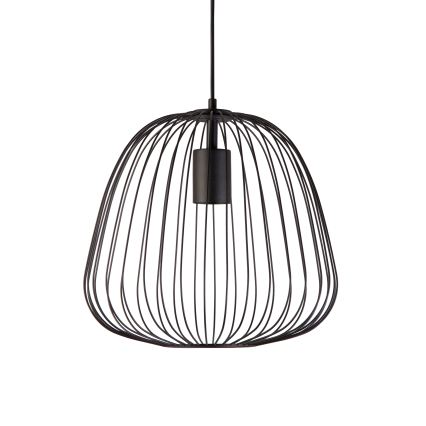 Lustră suspendată pe cablu OVELLA 1xE27/15W/230V, Ø 36 cm, negru