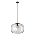 Lustră suspendată pe cablu OVELLA 1xE27/15W/230V Ø 46 cm negru