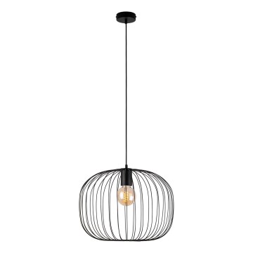 Lustră suspendată pe cablu OVELLA 1xE27/15W/230V Ø 46 cm negru