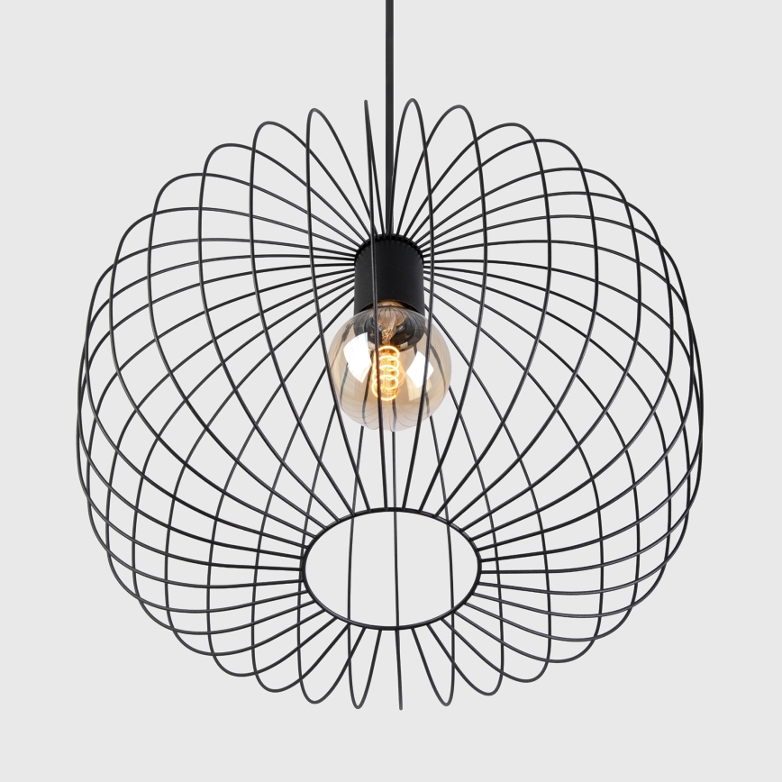 Lustră suspendată pe cablu OVELLA 1xE27/15W/230V Ø 46 cm negru