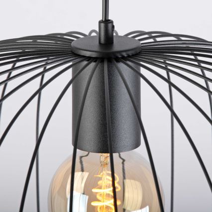 Lustră suspendată pe cablu OVELLA 1xE27/15W/230V Ø 46 cm negru