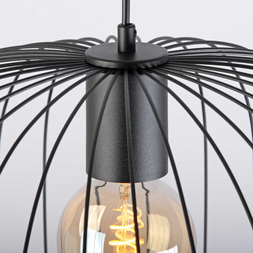 Lustră suspendată pe cablu OVELLA 1xE27/15W/230V Ø 46 cm negru