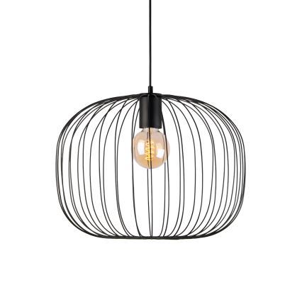 Lustră suspendată pe cablu OVELLA 1xE27/15W/230V Ø 46 cm negru
