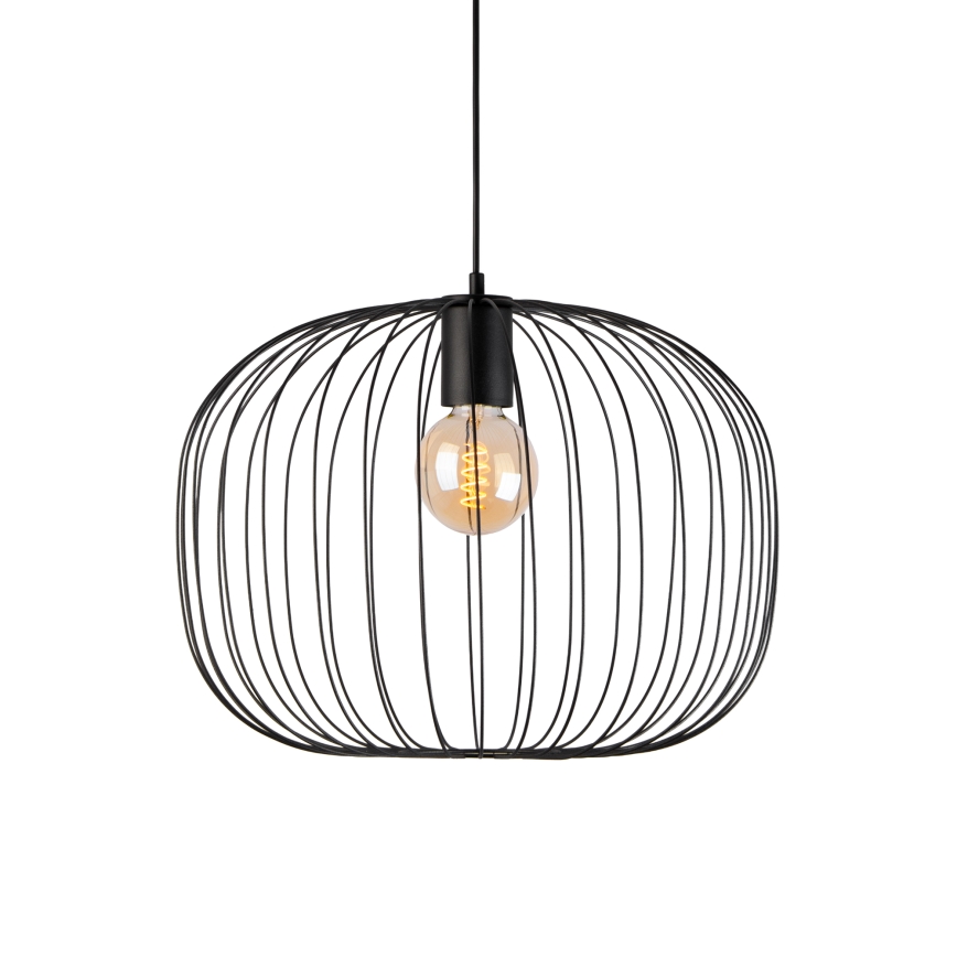 Lustră suspendată pe cablu OVELLA 1xE27/15W/230V Ø 46 cm negru