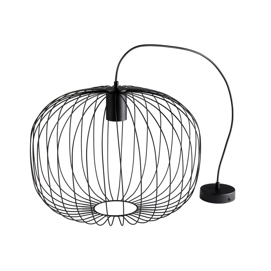 Lustră suspendată pe cablu OVELLA 1xE27/15W/230V Ø 46 cm negru