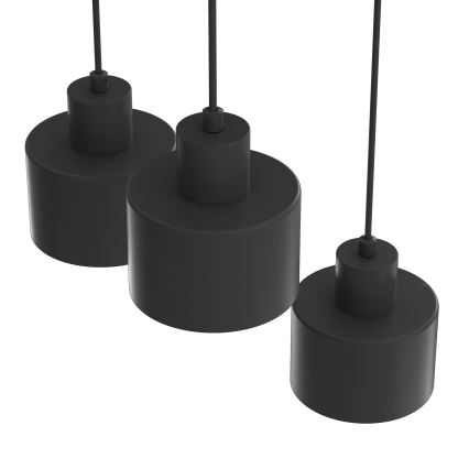 Lustră suspendată pe cablu PARKLA 3xE27/15W/230V neagră