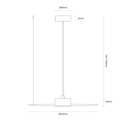 Lustră suspendată pe cablu PIATTO 1xGX53/15W/230V, diametru 35 cm, neagră