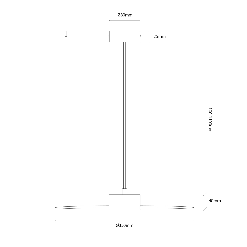 Lustră suspendată pe cablu PIATTO 1xGX53/15W/230V, Ø 35 cm, albă