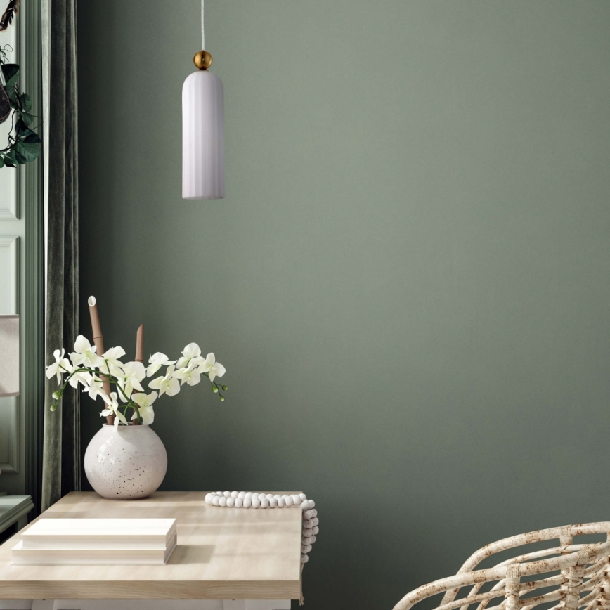 Lustră suspendată pe cablu PIEGA 1xE14/40W/230V alamă/albă