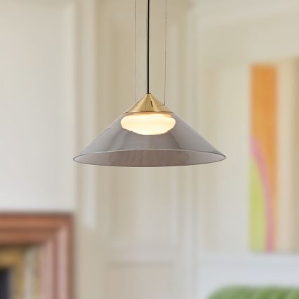 Lustră suspendată pe cablu PRESTO 1xGX53/10W/230V Ø 34 cm, auriu/gri fumuriu