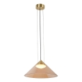 Lustră suspendată pe cablu PRESTO 1xGX53/10W/230V Ø 42 cm auriu/bej fumuriu