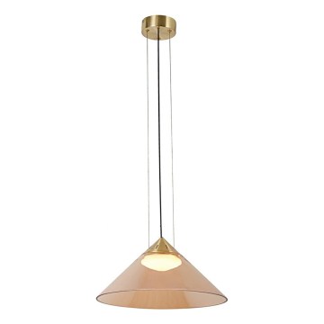 Lustră suspendată pe cablu PRESTO 1xGX53/10W/230V Ø 42 cm auriu/bej fumuriu