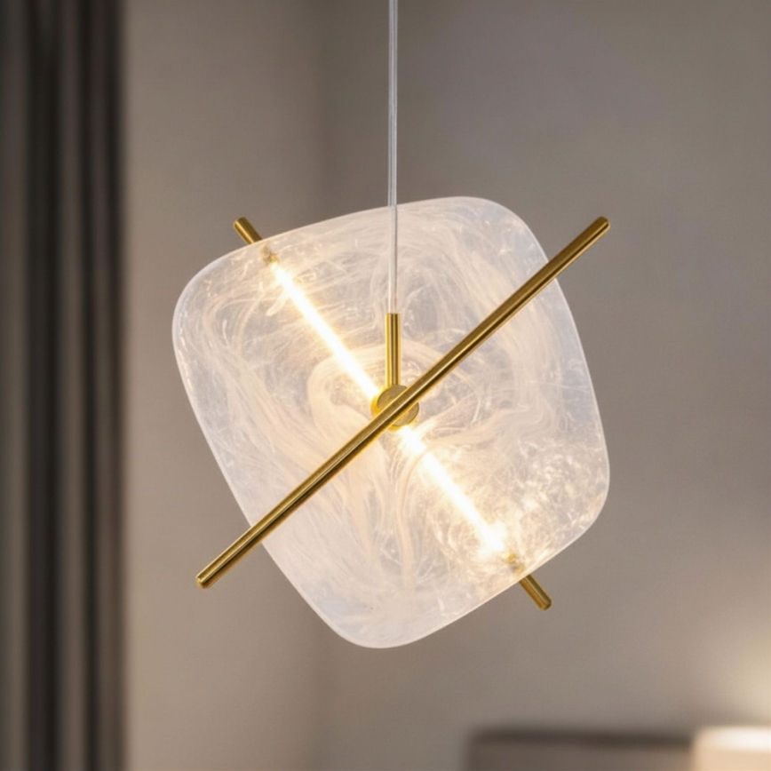 Lustră suspendată pe cablu RELAX LED/15W/230V auriu/alb