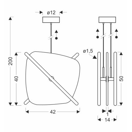 Lustră suspendată pe cablu RELAX LED/15W/230V auriu/alb