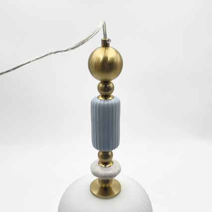 Lustră suspendată pe cablu ROYAL, 1xE27/15W/230V, auriu/alb