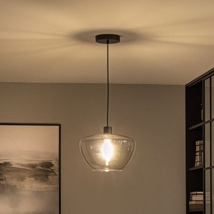 Lustră suspendată pe cablu SEVENTIES E27/40W/230V fumuriu/gri