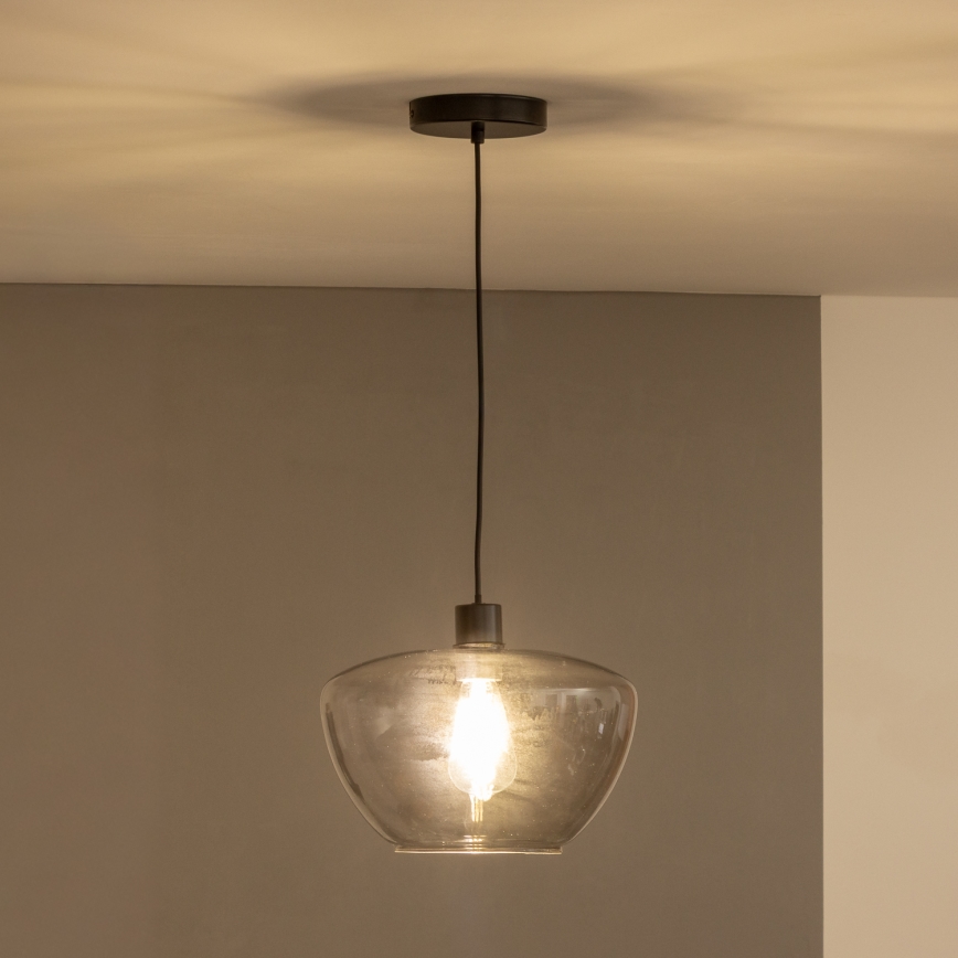 Lustră suspendată pe cablu SEVENTIES E27/40W/230V fumuriu/gri