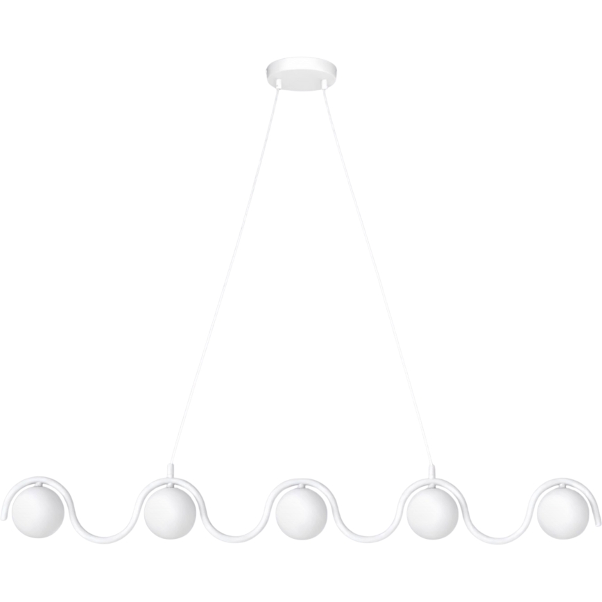 Lustră suspendată pe cablu SINUS, 5xG9/8W/230V, albă