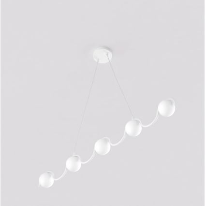 Lustră suspendată pe cablu SINUS, 5xG9/8W/230V, albă