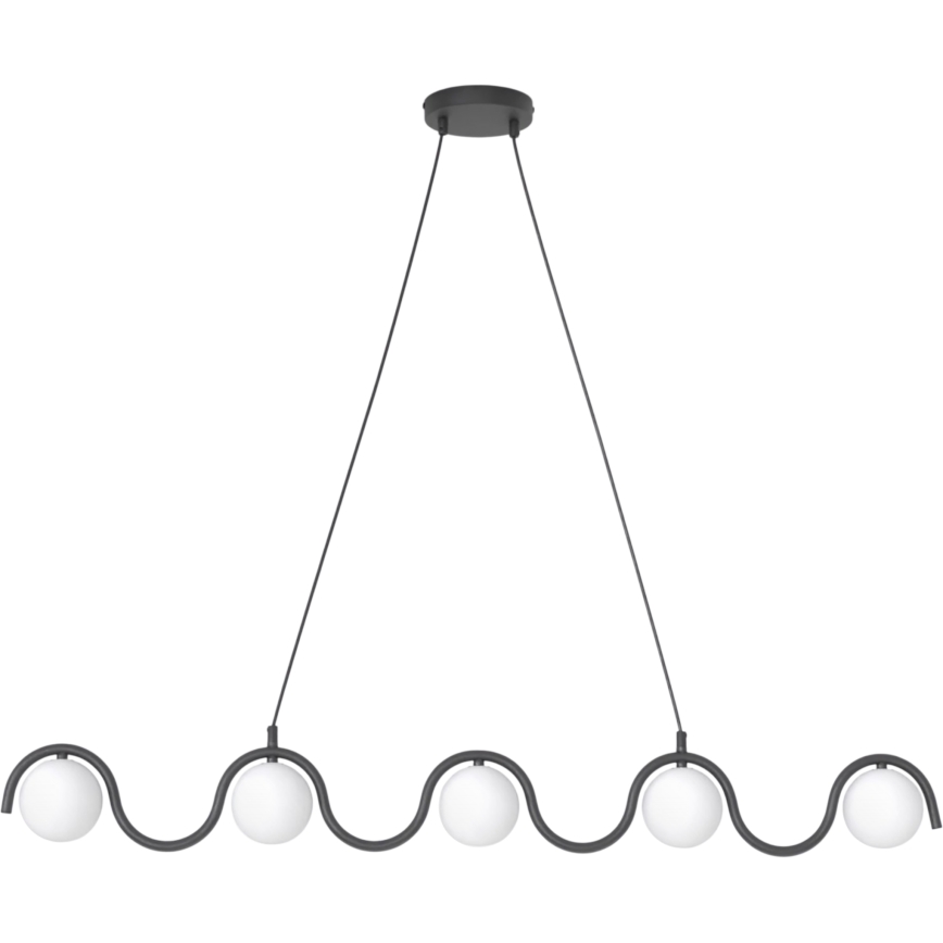 Lustră suspendată pe cablu SINUS 5xG9/8W/230V, negru