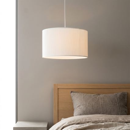 Lustră suspendată pe cablu SIRJA PLISADO 1xE27/15W/230V Ø 35 cm albă