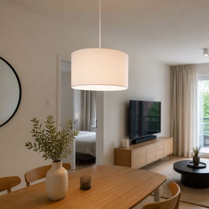 Lustră suspendată pe cablu SIRJA PLISADO 1xE27/15W/230V Ø 35 cm albă