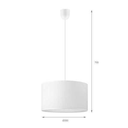 Lustră suspendată pe cablu SIRJA PLISADO 1xE27/15W/230V Ø 35 cm albă