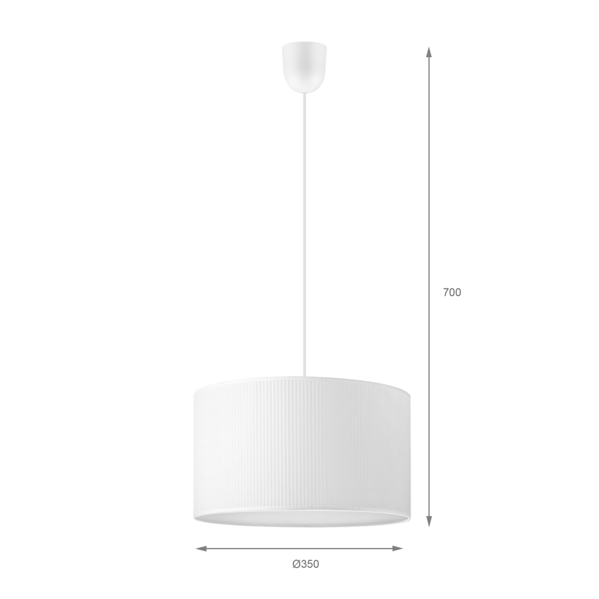 Lustră suspendată pe cablu SIRJA PLISADO 1xE27/15W/230V Ø 35 cm albă